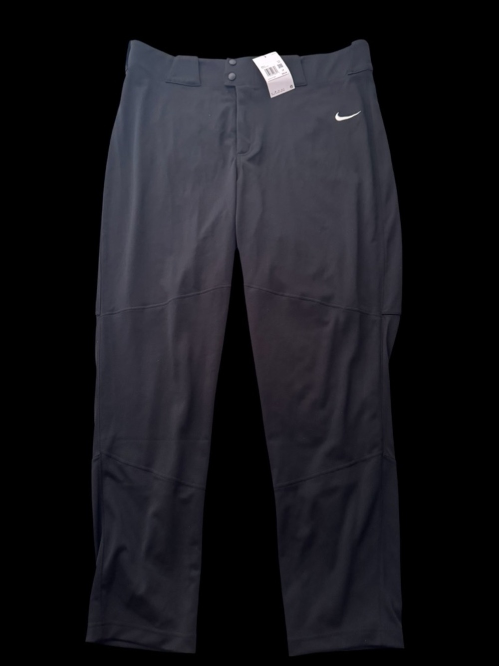 New men’s Nike Black Baseball Pants with White Swoosh 2XL